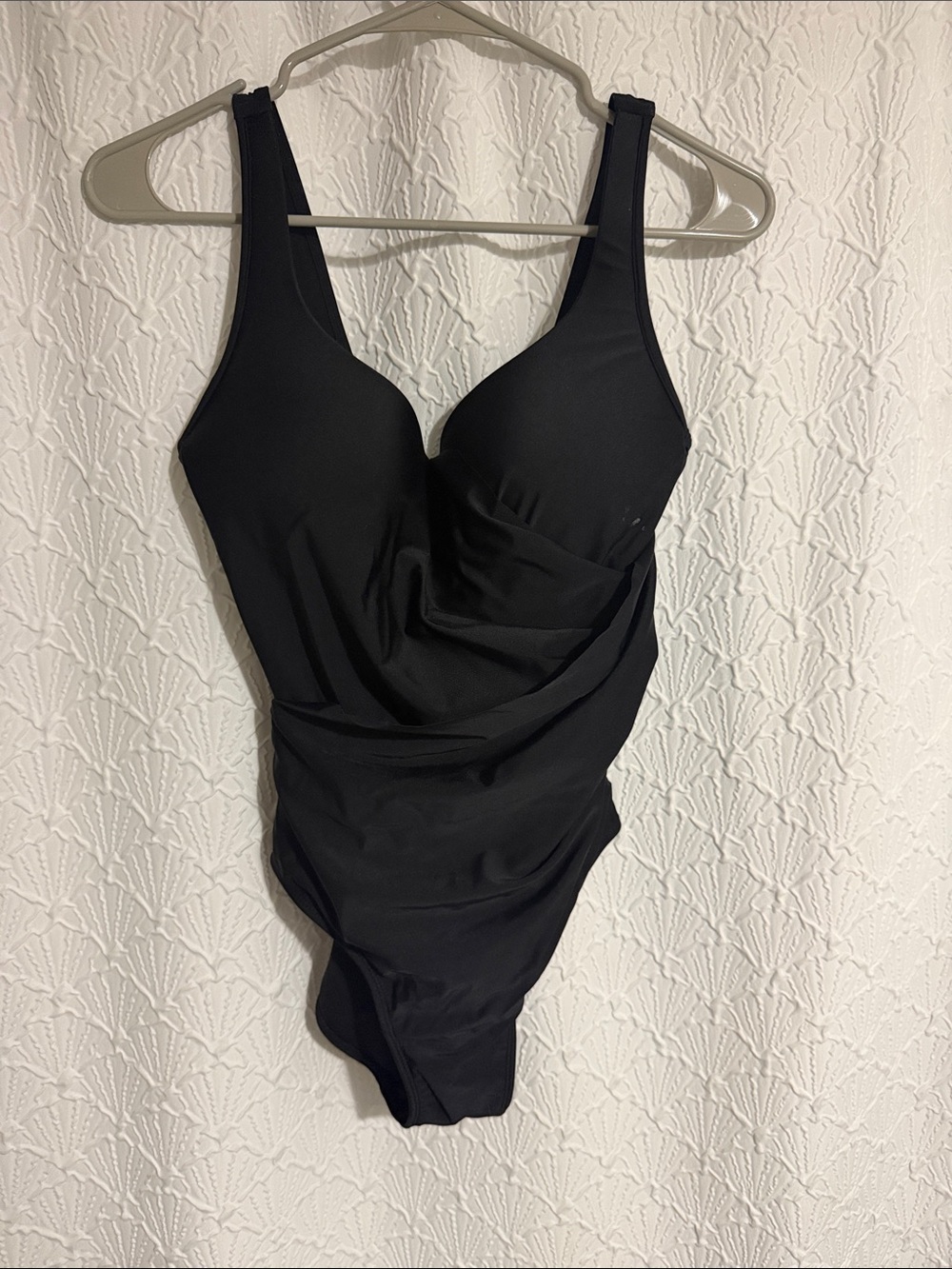 Black One-Piece Swimsuit - Classic Scoop Neck